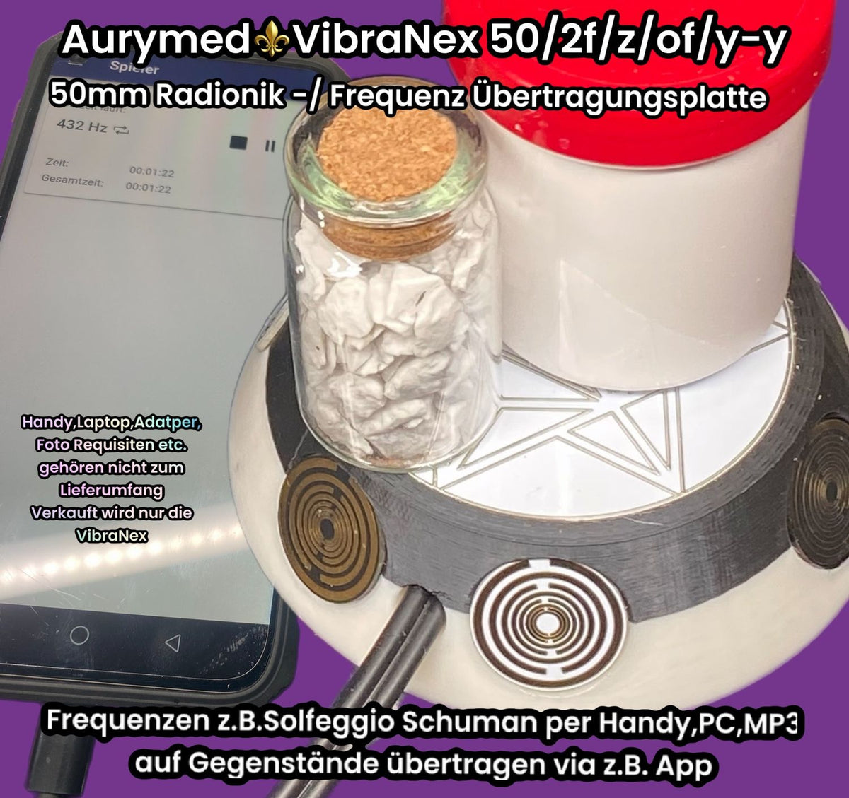 50 mm VibraNex UFO – 2-farbig, Oberflächenplatte zinnlegiert – Produktansicht 1