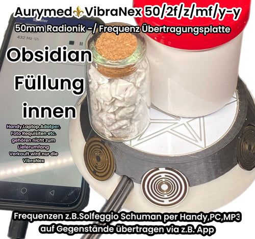 50 mm VibraNex UFO – 2-farbig, Oberflächenplatte zinnlegiert, Füllung Obsidian – Produktansicht 1