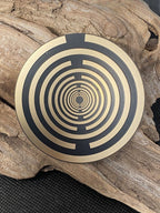 69 mm Disc – 1 Stück – MWO Lakhovsky MWO doppelseitig, schwarz, Symbolik goldlegiert, kupferunterlegt – Produktansicht 1
