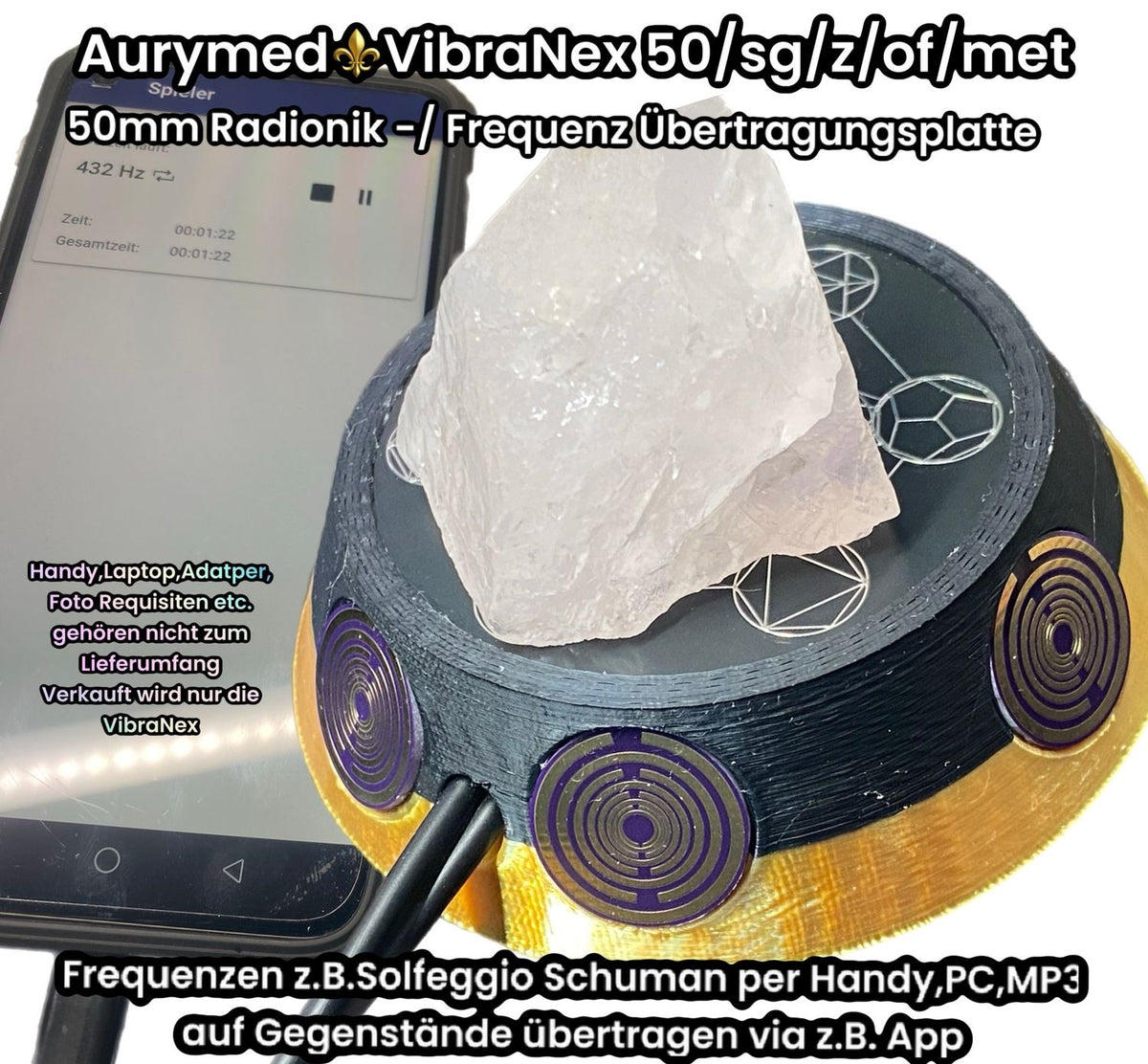 50 mm VibraNex UFO – 2-farbig, Oberflächenplatte zinnlegiert – Produktansicht 1