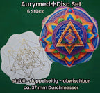 37 mm Disc 6er-Set – Metatron & Lotus – goldlegiert – Bild 1