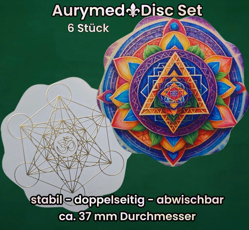 37 mm Disc 6er-Set – Metatron & Lotus – goldlegiert – Bild 1