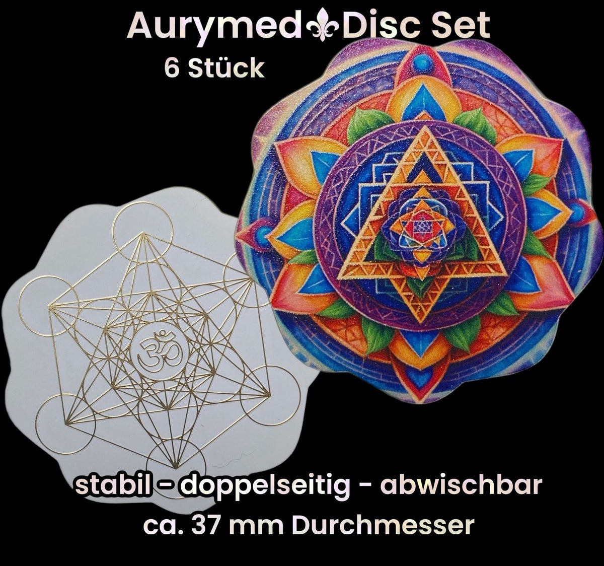 37 mm Disc 6er-Set – Metatron & Lotus – goldlegiert – Bild 9