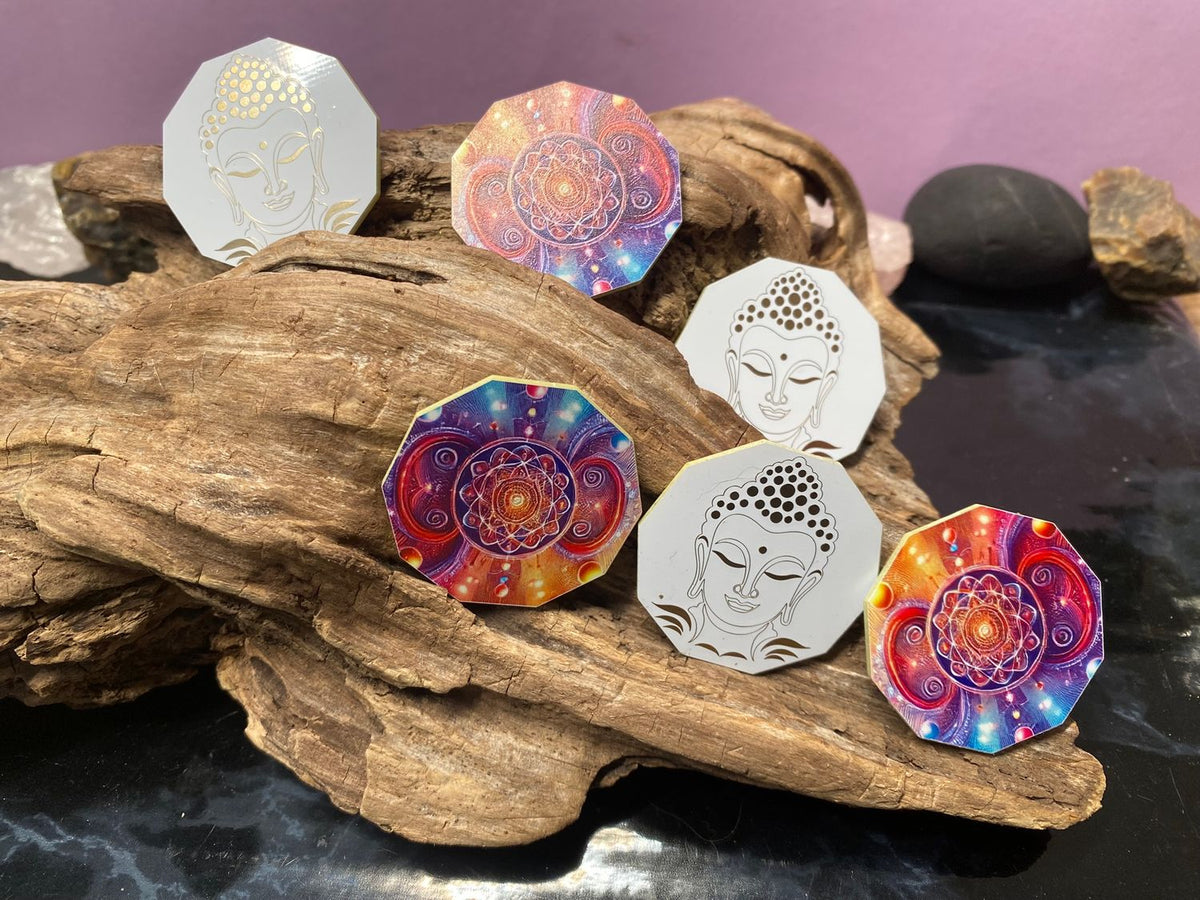 37 mm Disc 6er-Set – Metatron & Lotus – goldlegiert – Bild 2