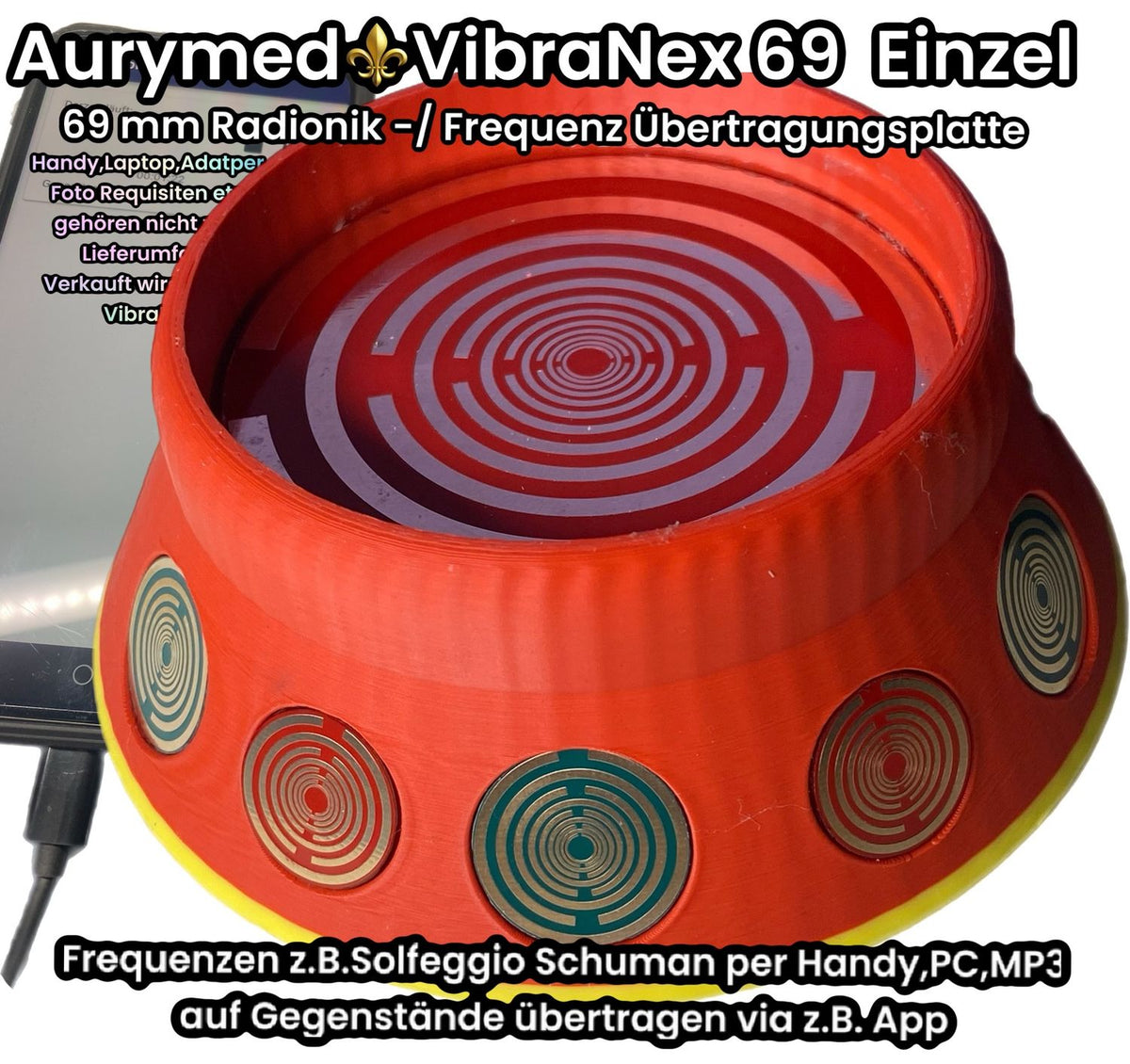 69 mm VibraNex UFO – 2-farbig, Oberflächenplatte zinnlegiert – EINZELSTÜCK – Produktansicht 1
