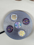 69 mm VibraNex UFO – Einhorn glänzend, Oberflächenplatte zinnlegiert – EINZELSTÜCK – Produktansicht 1