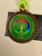 Amulett – bronzefarben, Baum des Lebens, Disc in regenbogenfarbend 25 mm – Produktansicht 1
