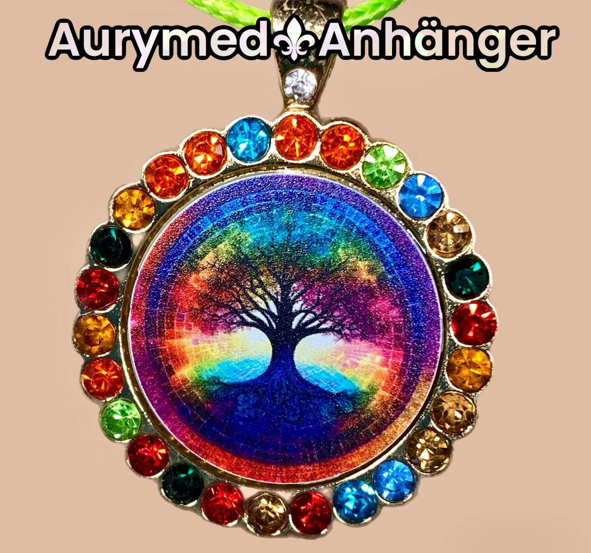 Amulett Glamour – Strassteine, Baum des Lebens – Produktansicht 1
