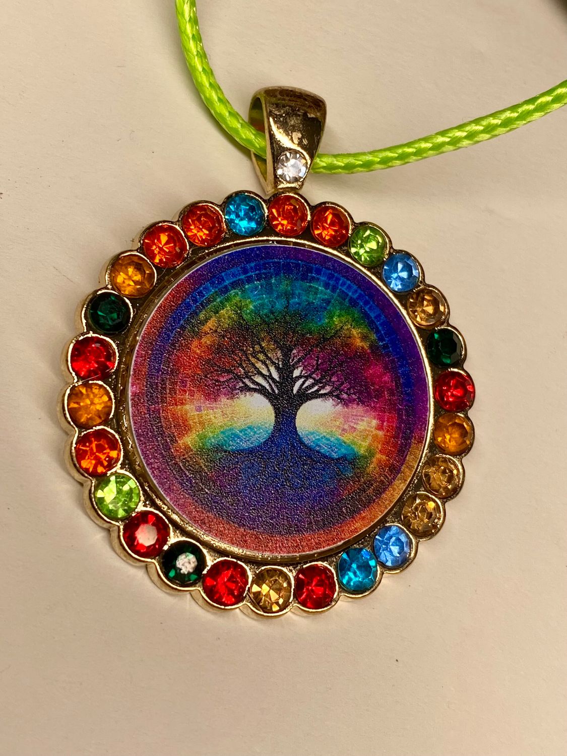 Amulett Glamour – Strassteine, Baum des Lebens – Produktansicht 1