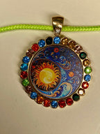 Amulett Glamour – Strassteine, Sonne – Mond – Sterne – Produktansicht 1