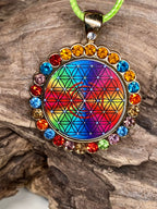 Amulett Glamour – Strassteine, Blume des Lebens – Produktansicht 1
