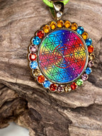 Amulett Glamour – Strassteine, Blume des Lebens – Produktansicht 1