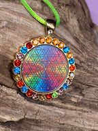 Amulett Glamour – Strassteine, Blume des Lebens – Produktansicht 1