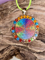 Amulett Glamour – Strassteine, Blume des Lebens – Produktansicht 1