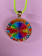 Amulett Glamour – Strassteine, Blume des Lebens – Produktansicht 1