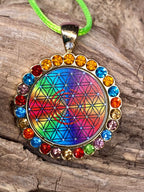 Amulett Glamour – Strassteine, Blume des Lebens – Produktansicht 1