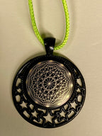Amulett – schwarz, Dodecagram, Disc in schwarz, 25 mm, goldlegiert, kupferunterlegt – Produktansicht 1