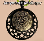 Amulett – schwarz, Dodecagram, Disc in schwarz, 25 mm, goldlegiert, kupferunterlegt – Produktansicht 1
