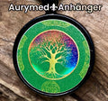 Amulett – schwarz, Baum des Lebens grün, Disc 25 mm – Produktansicht 1