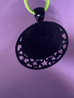 Amulett – schwarz, Dodecagram, Disc in schwarz, 25 mm, goldlegiert, kupferunterlegt – Produktansicht 1
