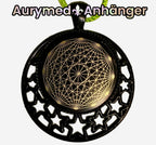 Amulett – schwarz, Dodecagram, Disc in schwarz, 25 mm, goldlegiert, kupferunterlegt – Produktansicht 1