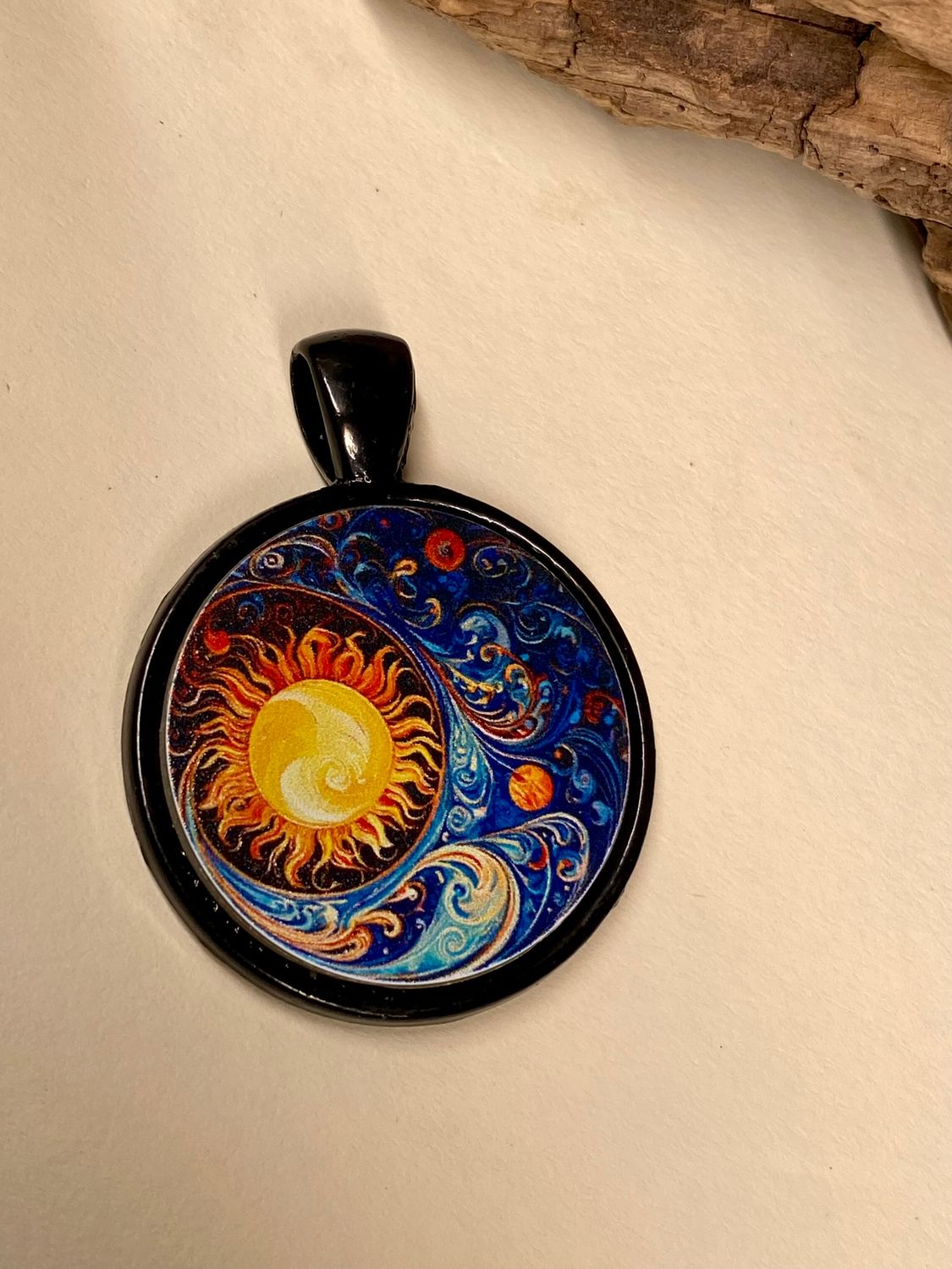 Amulett – schwarz, Himmel, Disc 25 mm – Produktansicht 1