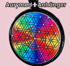Amulett – schwarz, Blume des Lebens, Disc 25 mm – Produktansicht 1