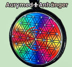 Amulett – schwarz, Blume des Lebens, Disc 25 mm – Produktansicht 1