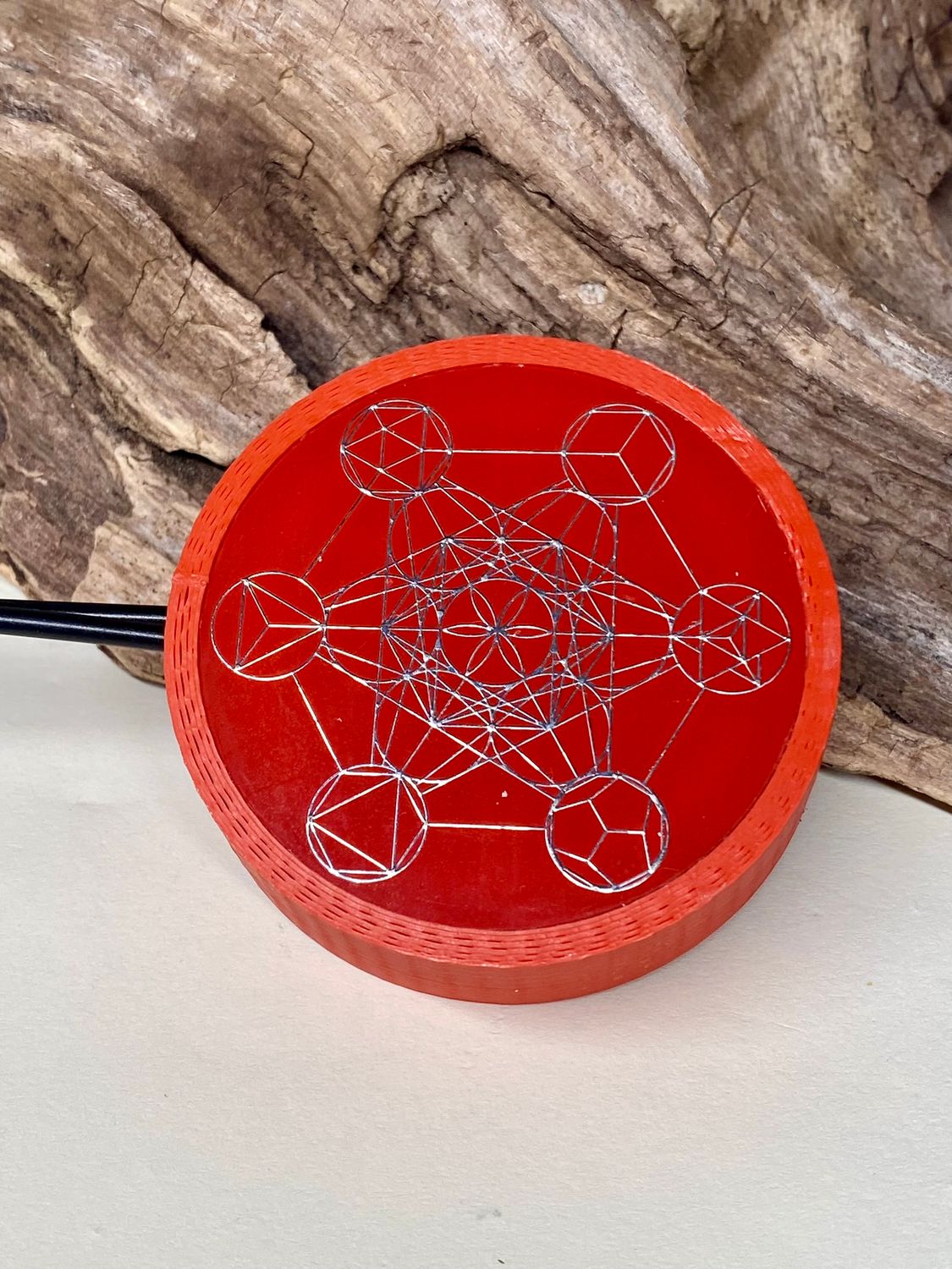 50 mm VibraNex flach, rot, Oberflächenplatte zinnlegiert – Produktansicht 1