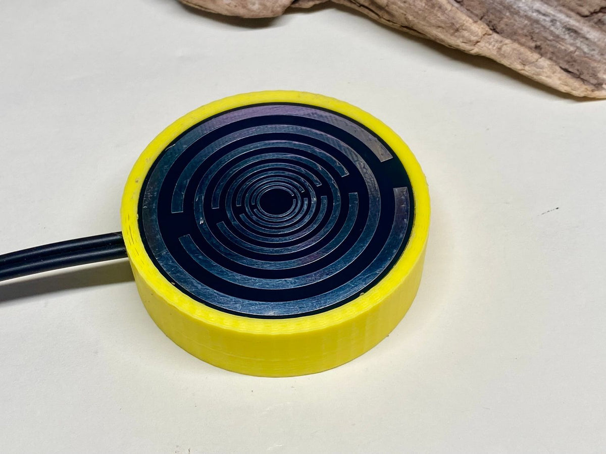 50 mm VibraNex flach, gelb, Oberflächenplatte zinnlegiert – Produktansicht 1