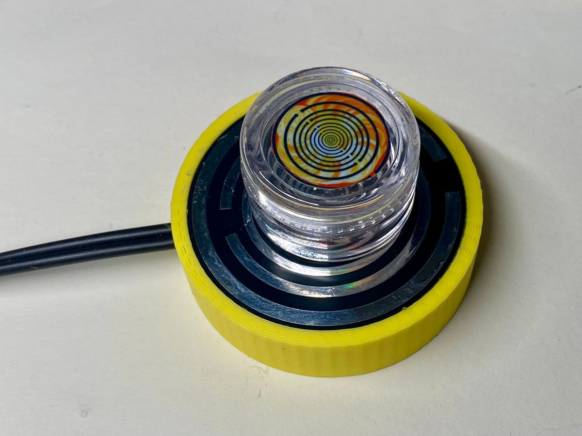 50 mm VibraNex flach, gelb, Oberflächenplatte zinnlegiert – Produktansicht 1