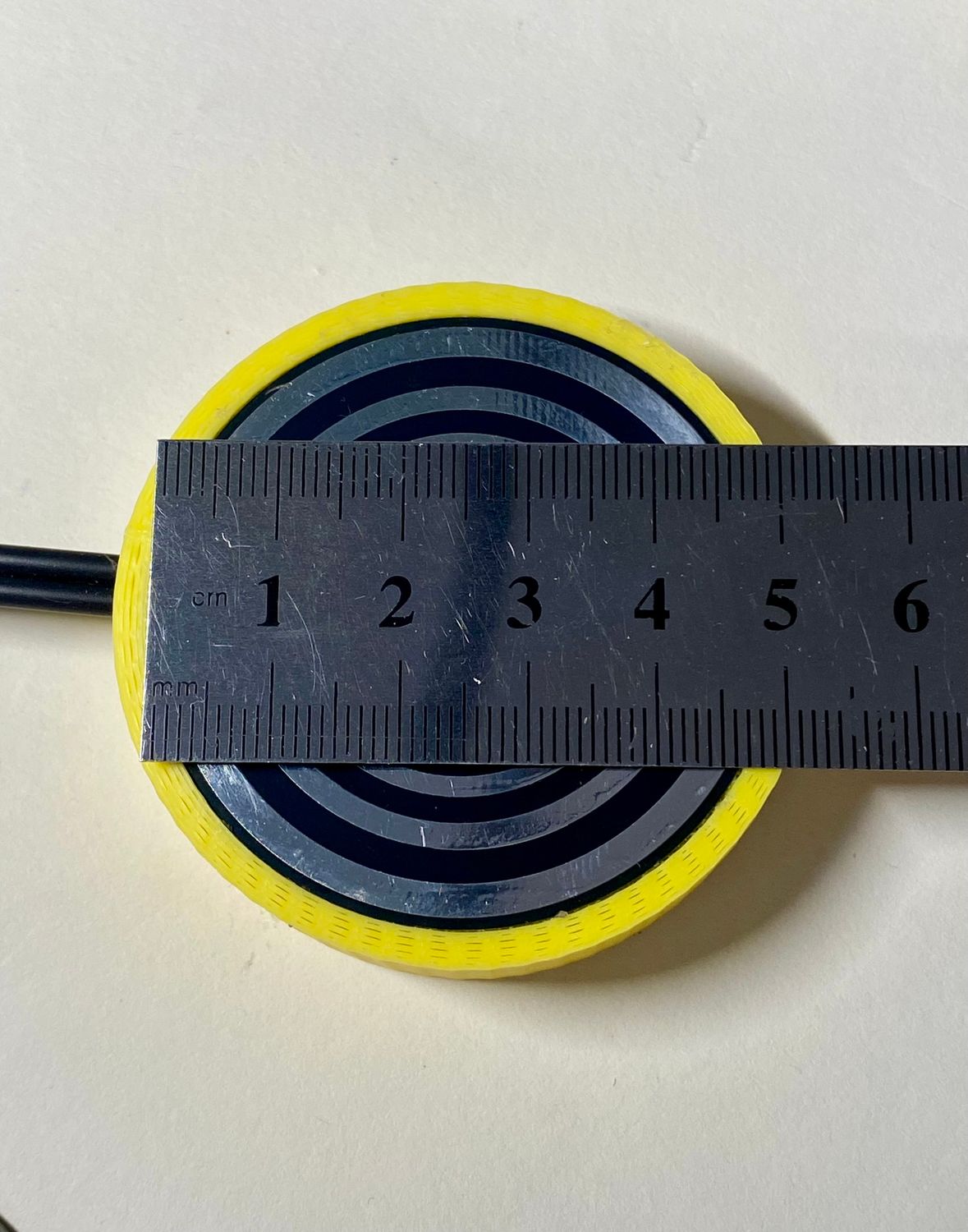 50 mm VibraNex flach, gelb, Oberflächenplatte zinnlegiert – Produktansicht 1