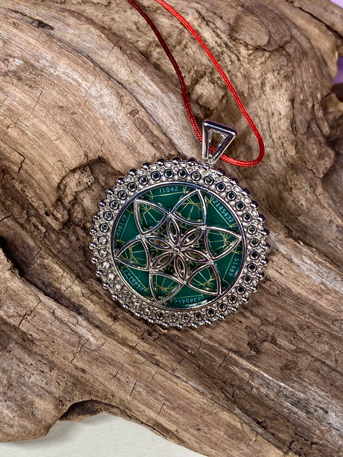 Amulett – Metatron – Blume des Lebens als – Metatron + Blume des Lebens – 32 mm / goldlegiert / Fassung – Produktansicht 1