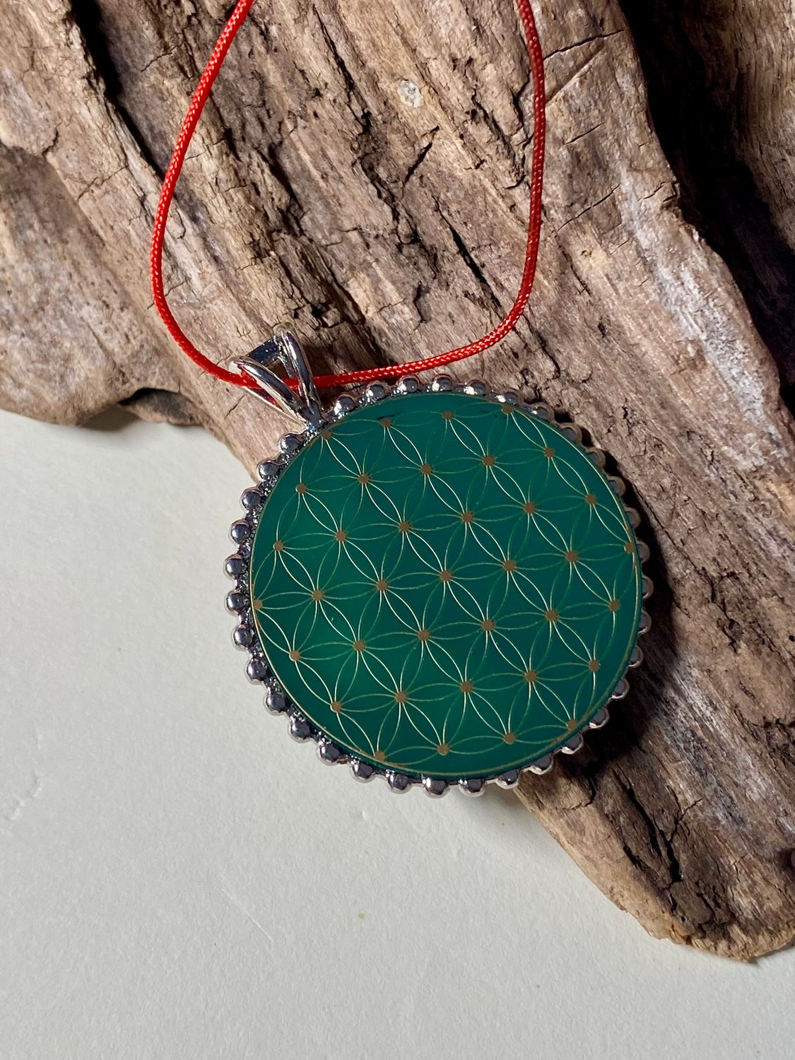 Amulett – Metatron – Blume des Lebens als – Metatron + Blume des Lebens – 32 mm / goldlegiert / Fassung – Produktansicht 1