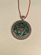 Amulett – Metatron – Blume des Lebens als – Metatron + Blume des Lebens – 32 mm / goldlegiert / Fassung – Produktansicht 1