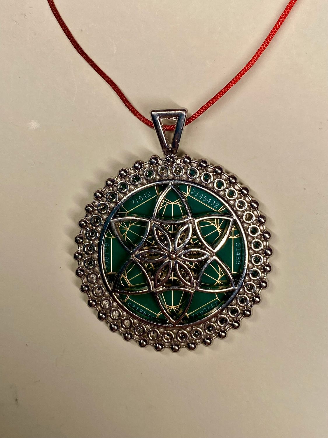 Amulett – Metatron – Blume des Lebens als – Metatron + Blume des Lebens – 32 mm / goldlegiert / Fassung – Produktansicht 1