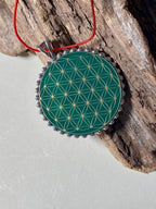 Amulett – Metatron – Blume des Lebens als – Metatron + Blume des Lebens – 32 mm / goldlegiert / Fassung – Produktansicht 1