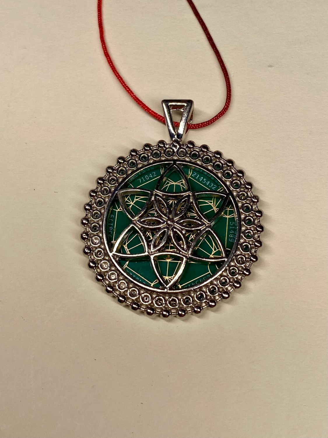 Amulett – Metatron – Blume des Lebens als – Metatron + Blume des Lebens – 32 mm / goldlegiert / Fassung – Produktansicht 1