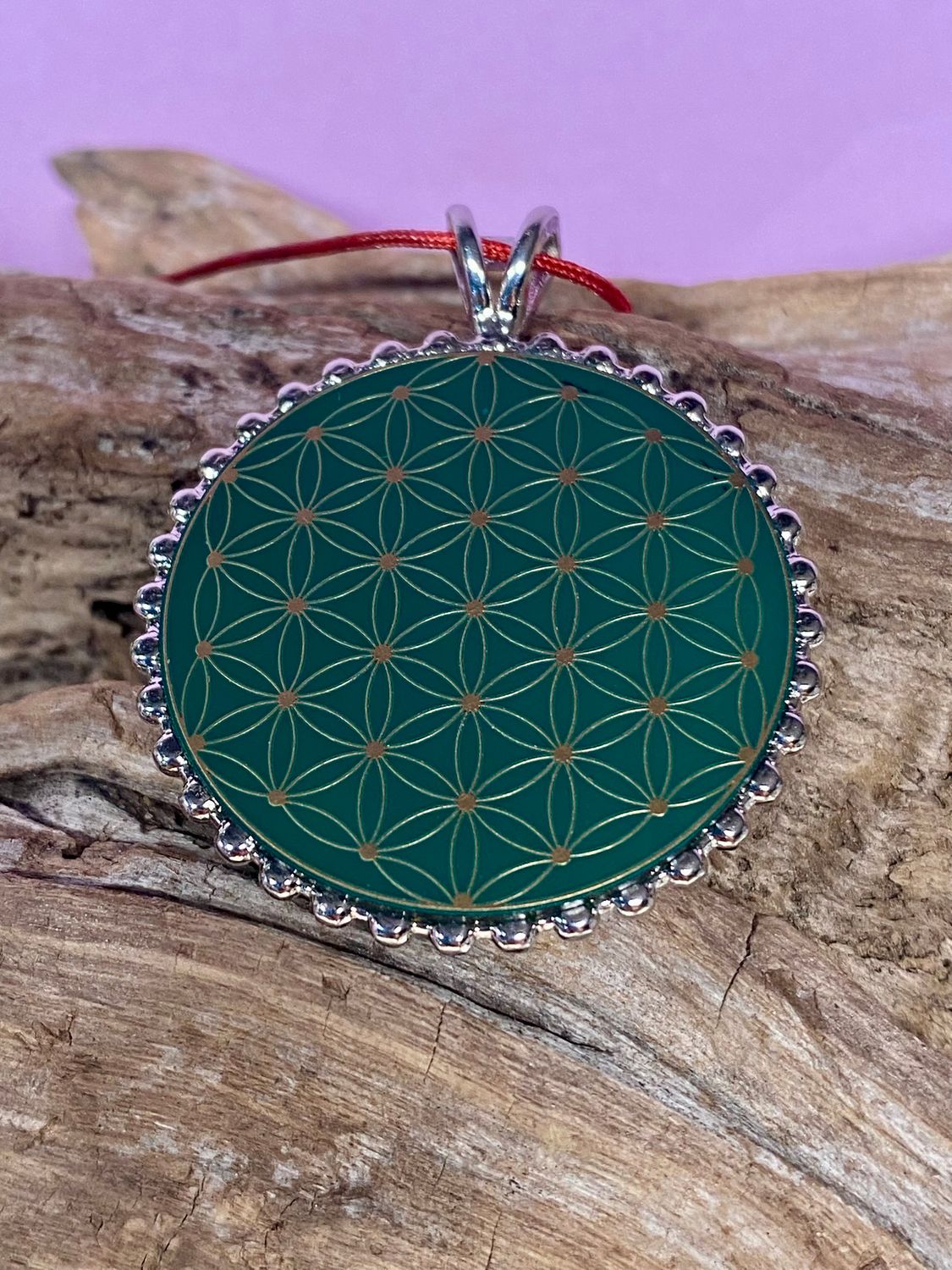 Amulett – Metatron – Blume des Lebens als – Metatron + Blume des Lebens – 32 mm / goldlegiert / Fassung – Produktansicht 1