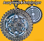 Amulett – Lakhovsky MWOals weisser 35 mm Coin mit zinnlegiert in eine silberfarben Fassung eingearbeitet – Produktansicht 1