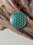 Amulett – Metatron – Blume des Lebens als – Metatron + Blume des Lebens – 32 mm / goldlegiert / Fassung – Produktansicht 1