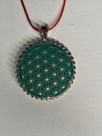 Amulett – Metatron – Blume des Lebens als – Metatron + Blume des Lebens – 32 mm / goldlegiert / Fassung – Produktansicht 1