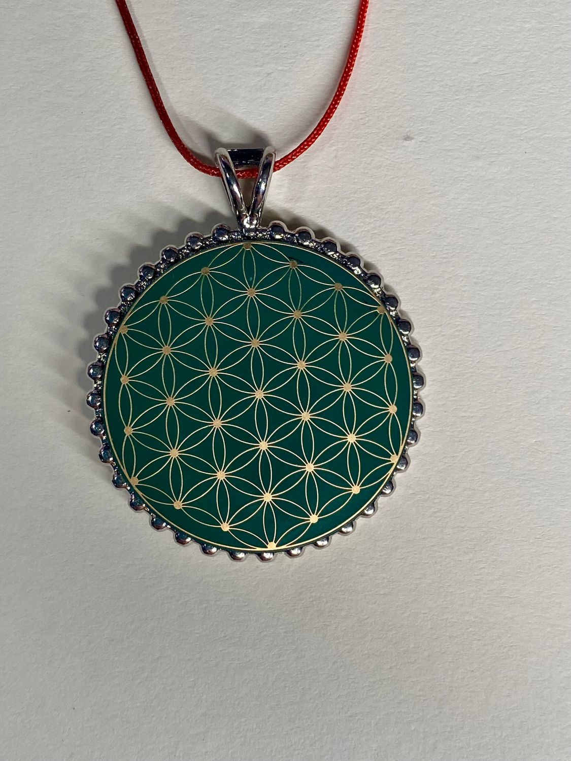 Amulett – Metatron – Blume des Lebens als – Metatron + Blume des Lebens – 32 mm / goldlegiert / Fassung – Produktansicht 1