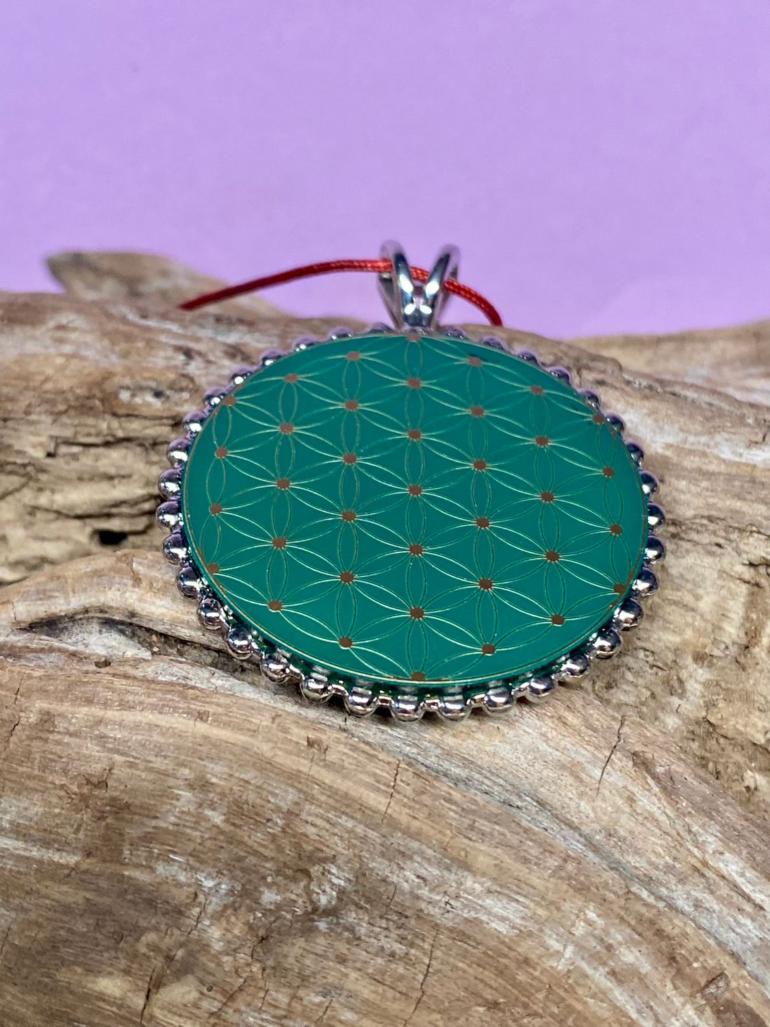 Amulett – Metatron – Blume des Lebens als – Metatron + Blume des Lebens – 32 mm / goldlegiert / Fassung – Produktansicht 1