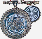 Amulett – Lakhovsky MWOals weisser 35 mm Coin mit zinnlegiert in eine silberfarben Fassung eingearbeitet – Produktansicht 1