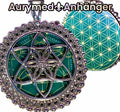 Amulett – Metatron – Blume des Lebens als – Metatron + Blume des Lebens – 32 mm / goldlegiert / Fassung – Produktansicht 1