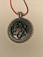 Amulett – Metatron – Blume des Lebens als – Metatron + Blume des Lebens – 32 mm / goldlegiert / Fassung – Produktansicht 1