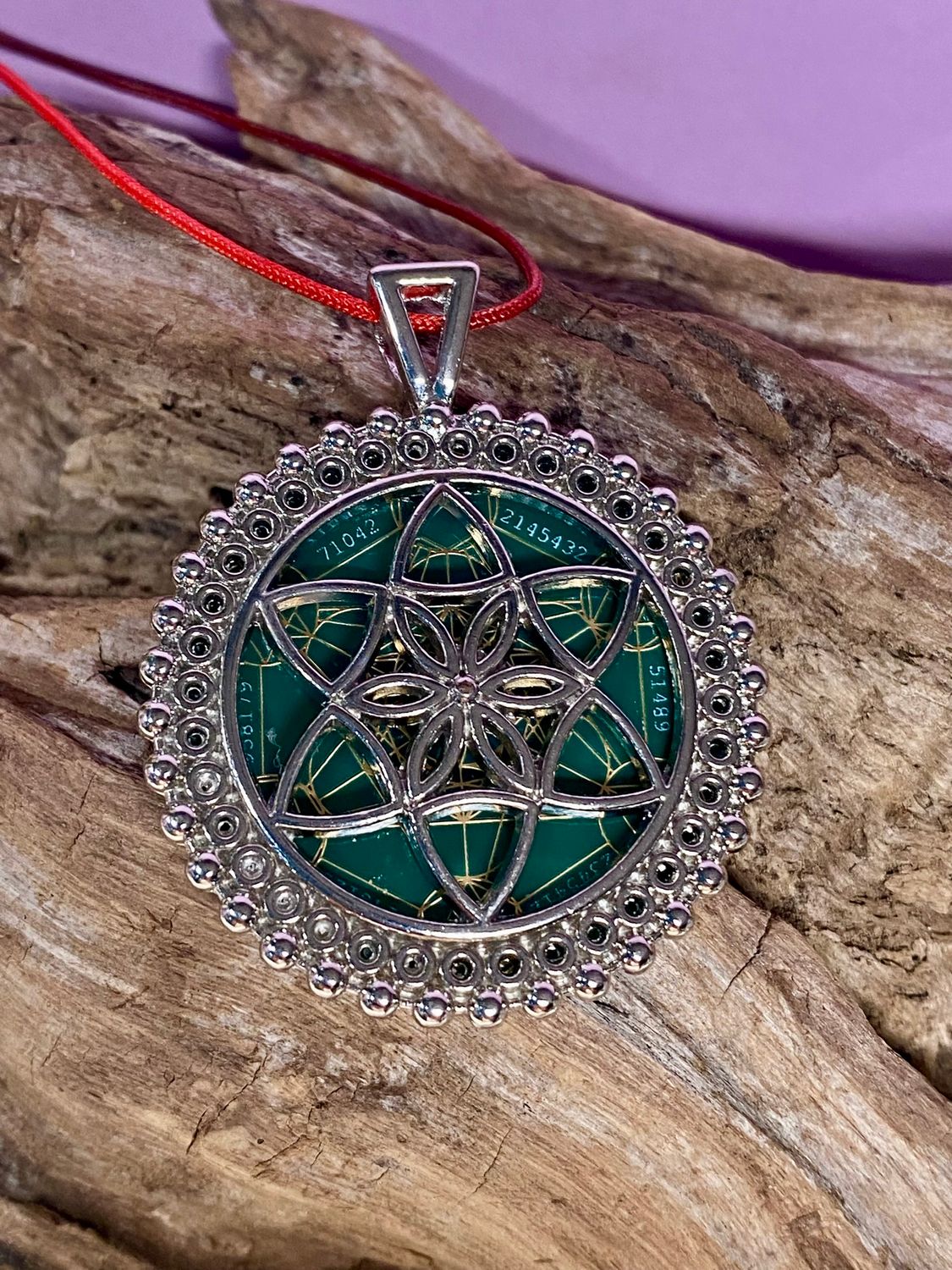 Amulett – Metatron – Blume des Lebens als – Metatron + Blume des Lebens – 32 mm / goldlegiert / Fassung – Produktansicht 1