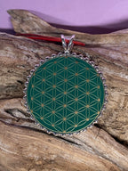 Amulett – Metatron – Blume des Lebens als – Metatron + Blume des Lebens – 32 mm / goldlegiert / Fassung – Produktansicht 1