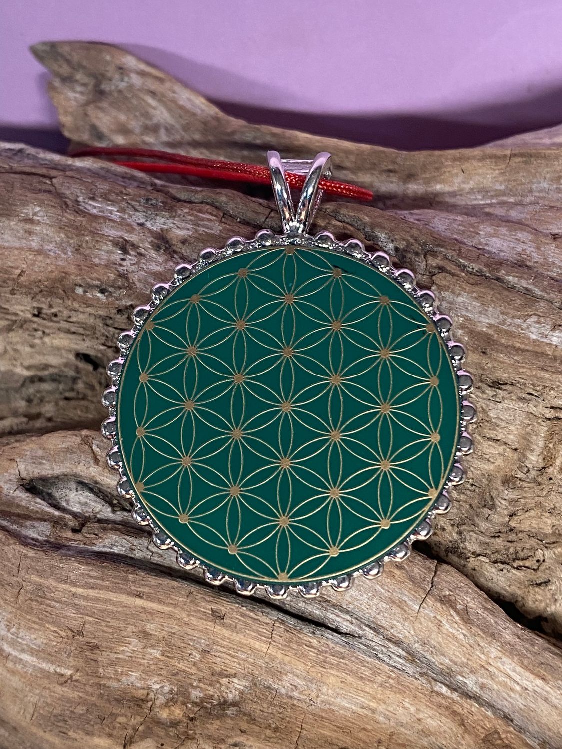 Amulett – Metatron – Blume des Lebens als – Metatron + Blume des Lebens – 32 mm / goldlegiert / Fassung – Produktansicht 1